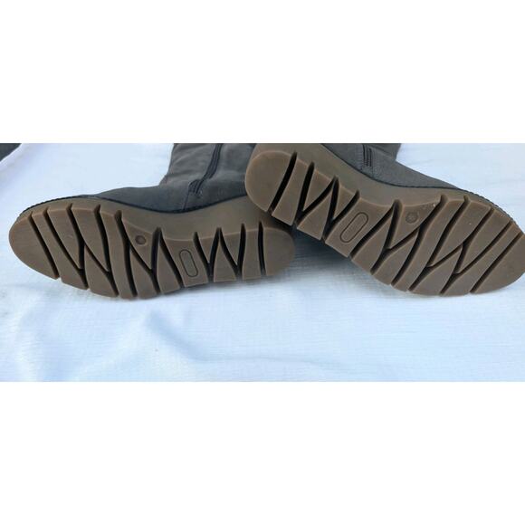 Vintage Foundry Co Womens Maisie Tall Suede Wedge Boots 9 Gray Slouch Soft Luxe - Picture 4 of 8